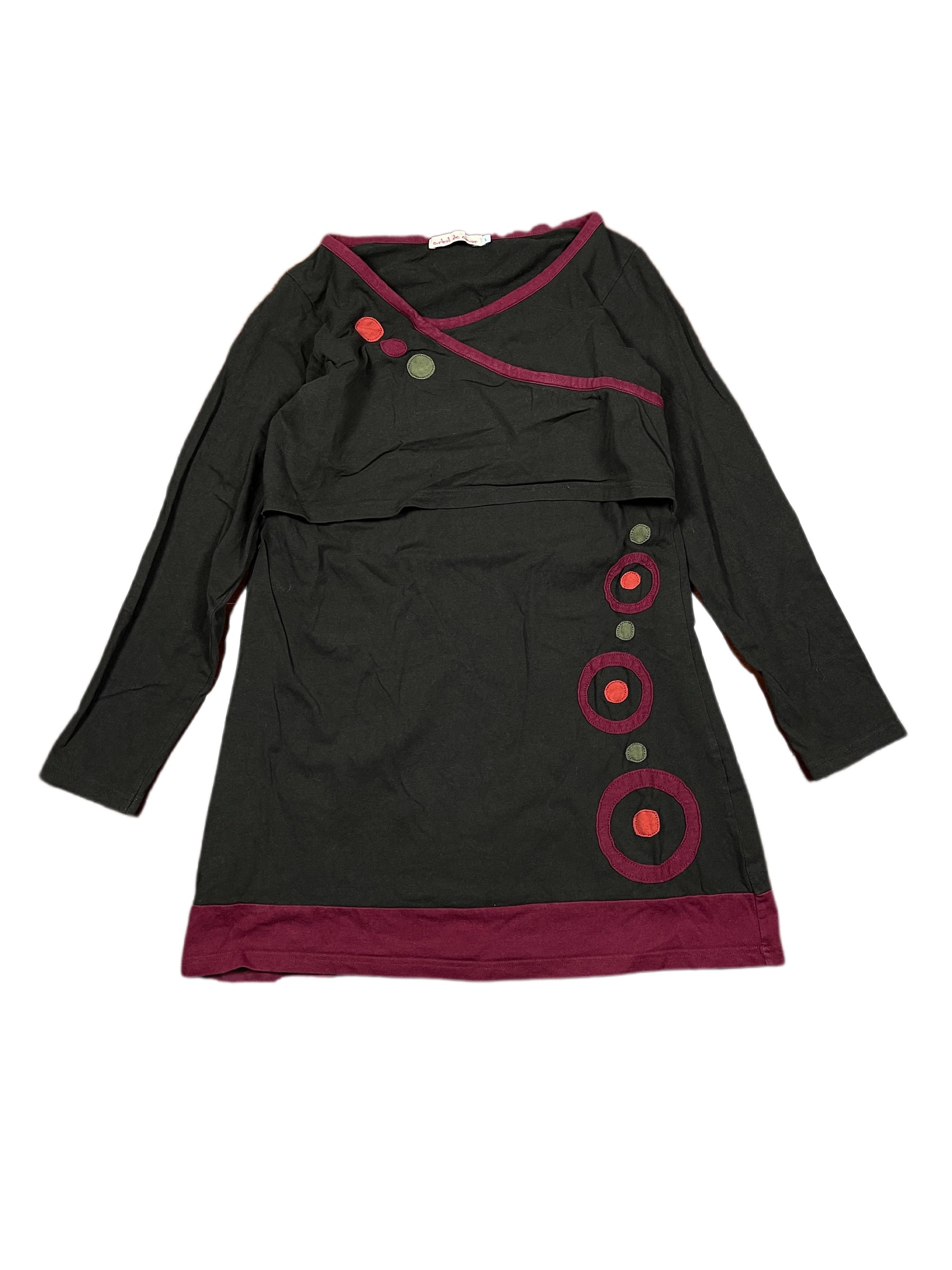 Y2k Arbol de Amor Long Sleeve Dress Brown - L