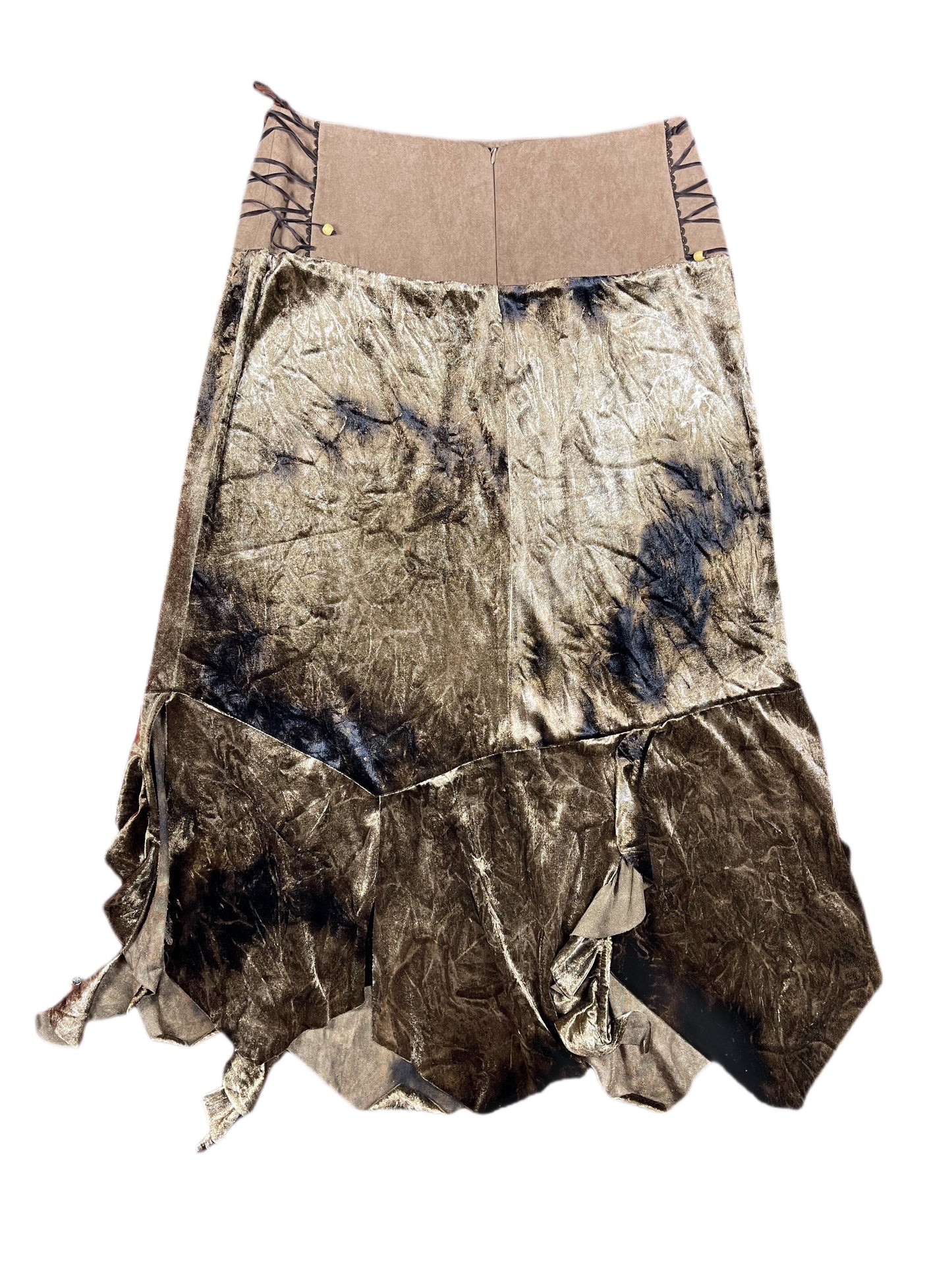 Y2k Frances Classic Long Velvet Skirt Brown - XXXL
