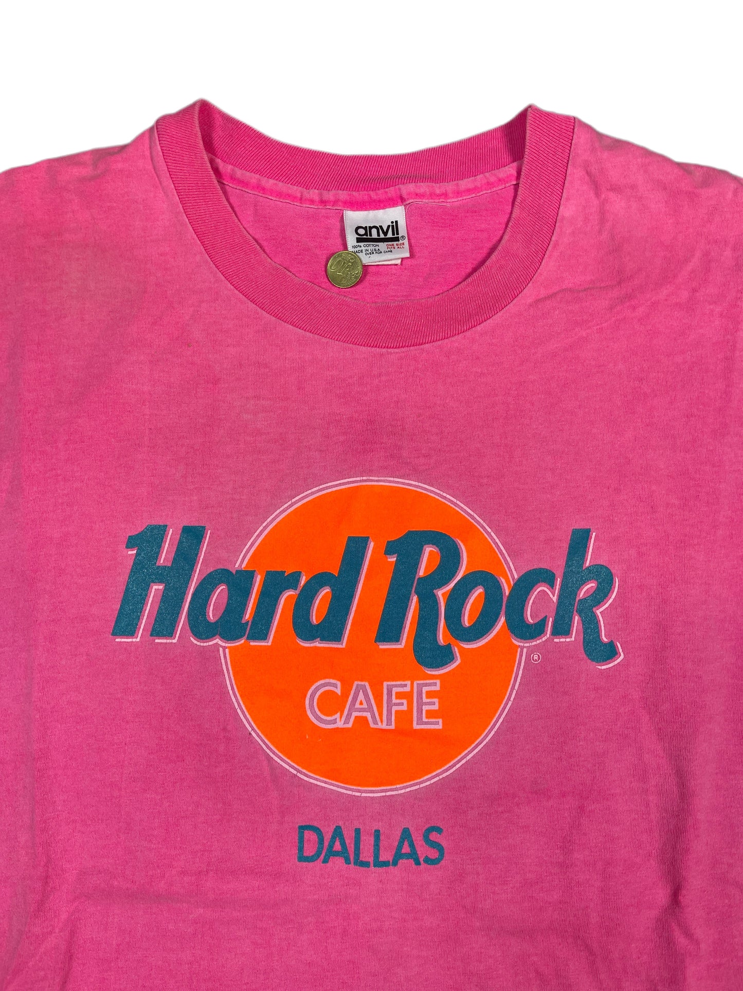 Vintage Hard Rock Cafe Dallas Tank Top Pink - XL