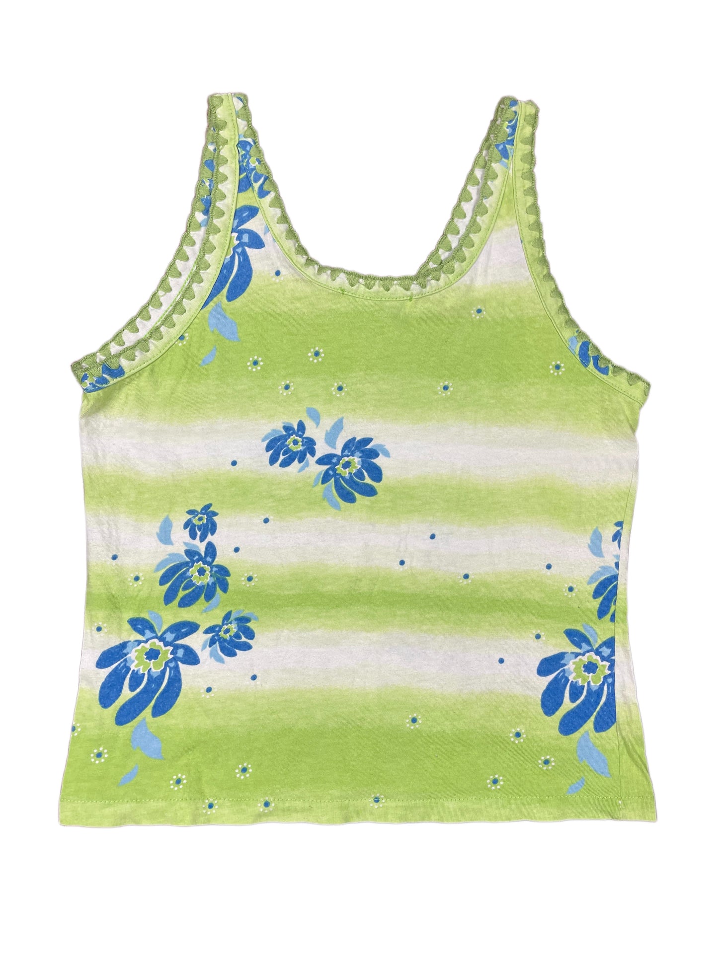 Y2k Gas Sleeveless Top Flower Green - L