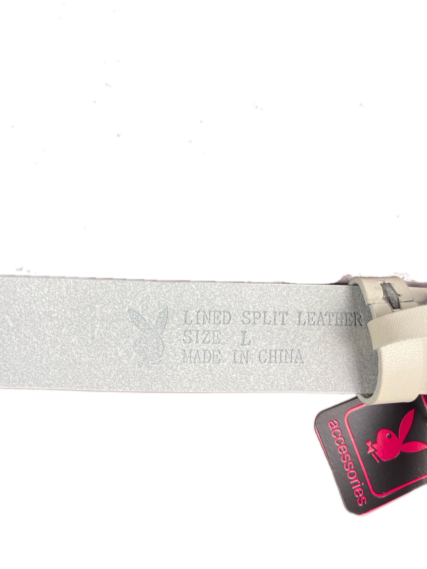 Y2k Playboy Leather Belt White 2004