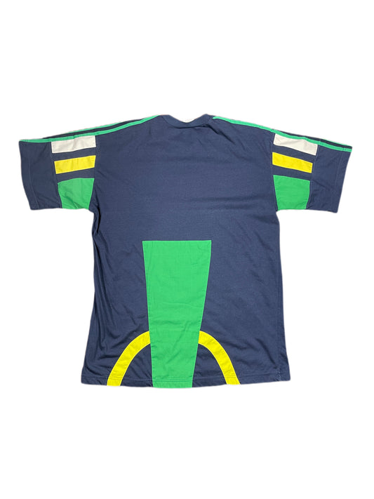 Vintage Adidas 1990s T-Shirt Navy Green Multicolor - L