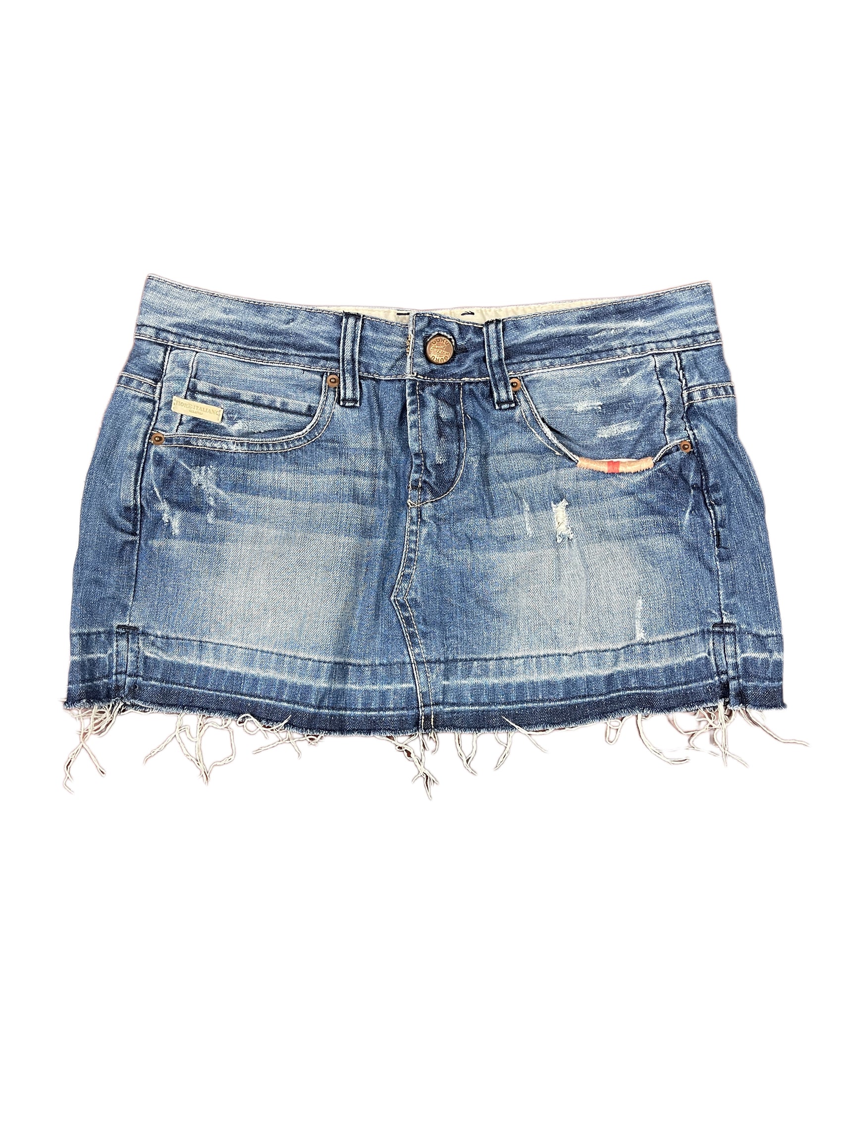 Y2k Guru Denim Skirt Blue - M