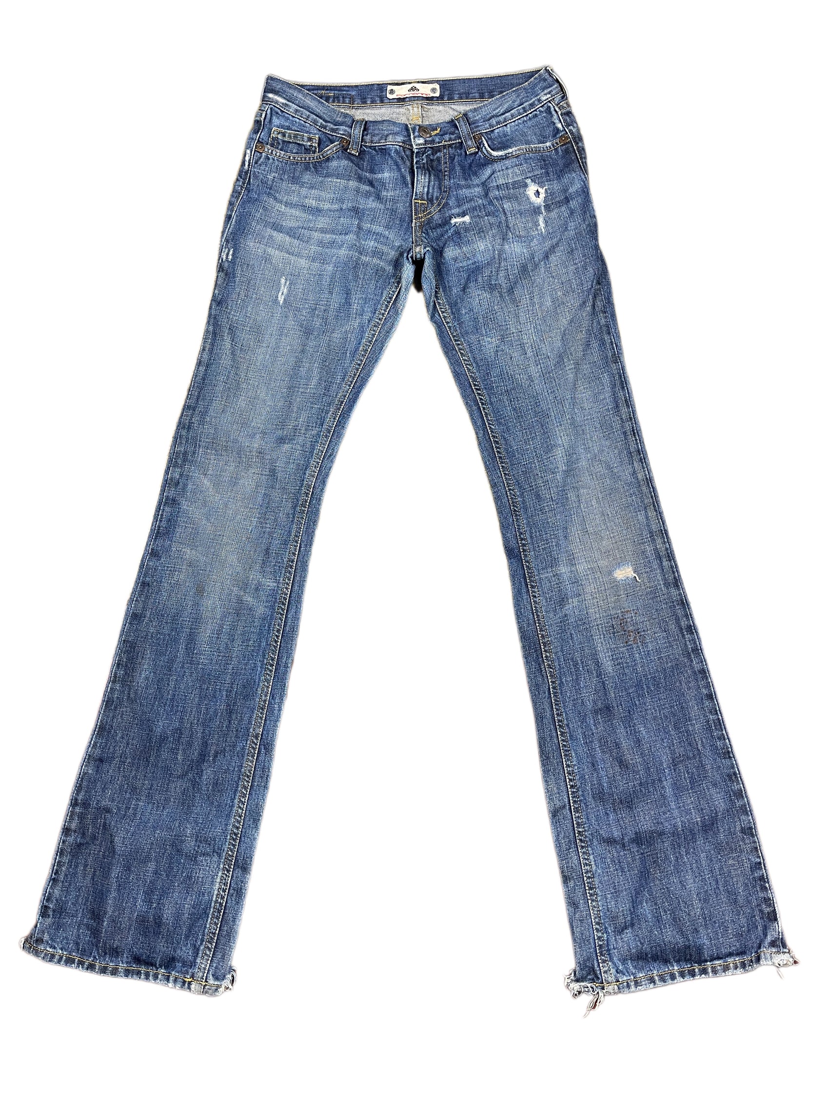 Y2k Fornarina Low Waist Flared Denim Pants Blue - M/L