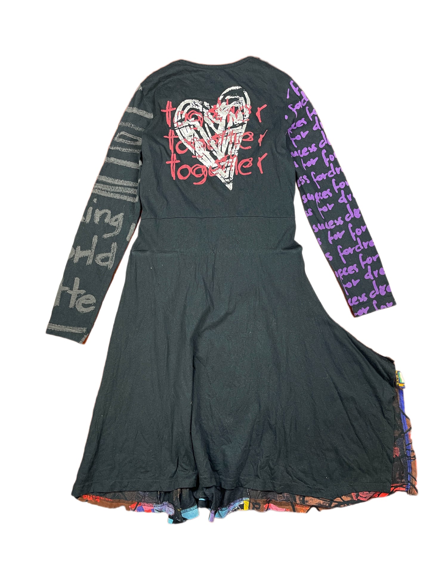 Y2k Desigual Long Sleeve Dress Black - L