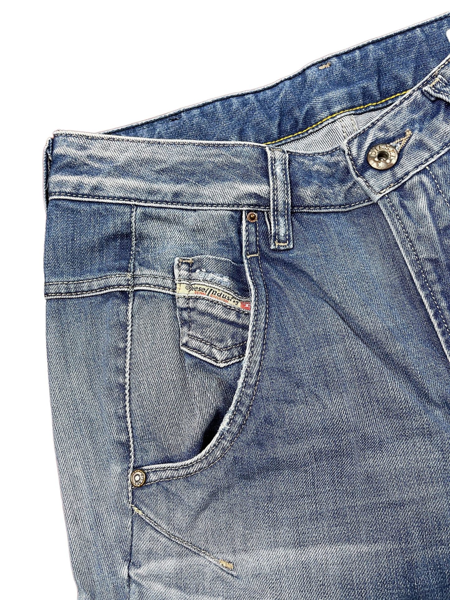 Y2k DIesel Opium Denim Pants Blue White - XS/S