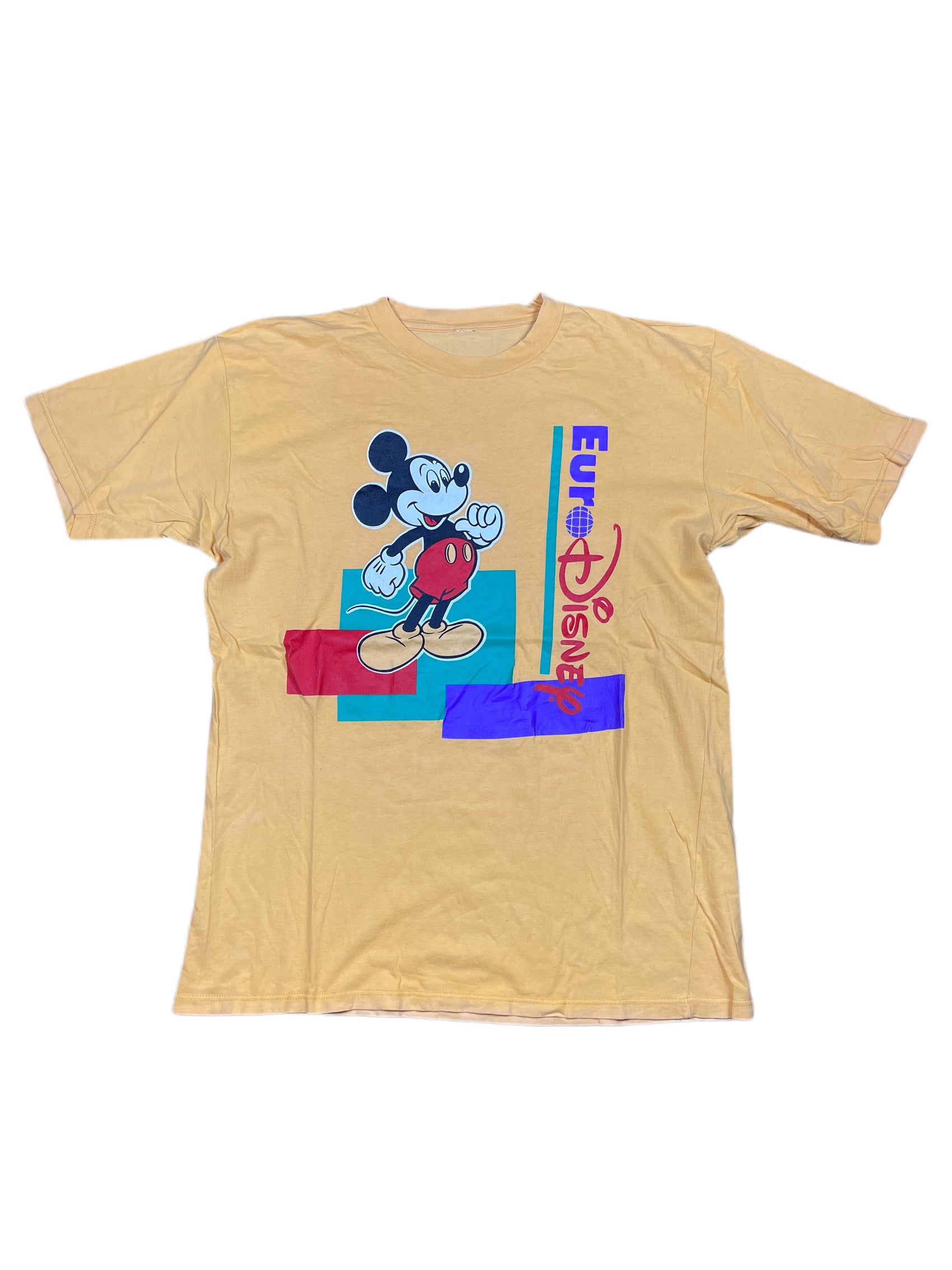 Vintage Euro Disney 1990s Mickey Mouse T-Shirt Orange - L