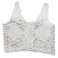 Vintage Knitted See Through Sleeveless Top White - XL