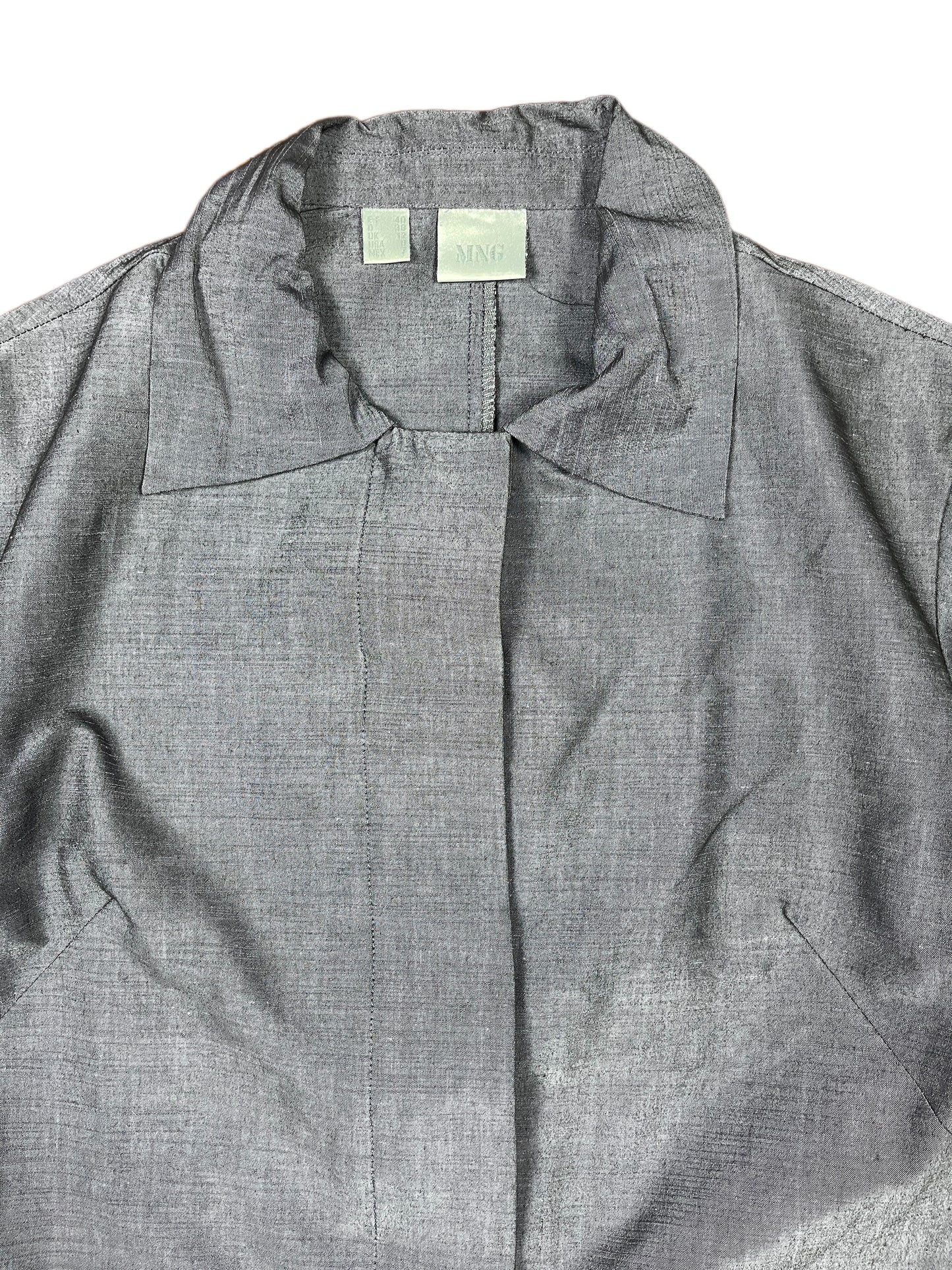 Mango Thin Blazer Metallic Gray SIlver - M