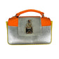 Patrizia Pepe Leather Handbag Silver Multicolor