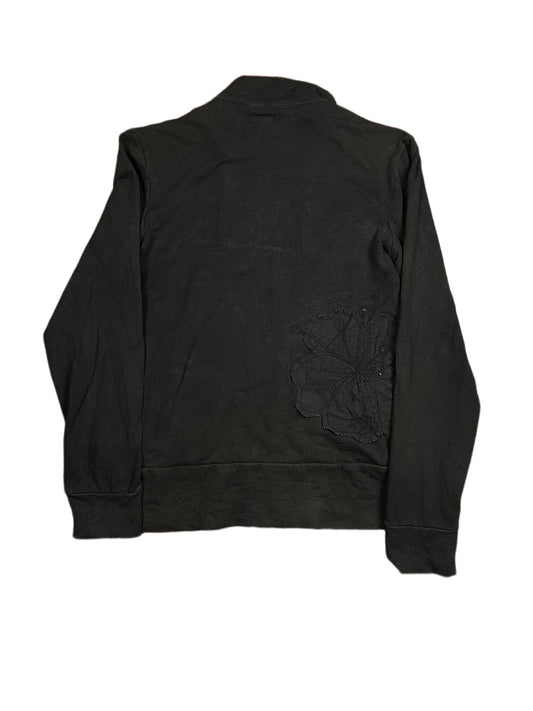Y2k Roxy Zip Sweatshirt Black - L