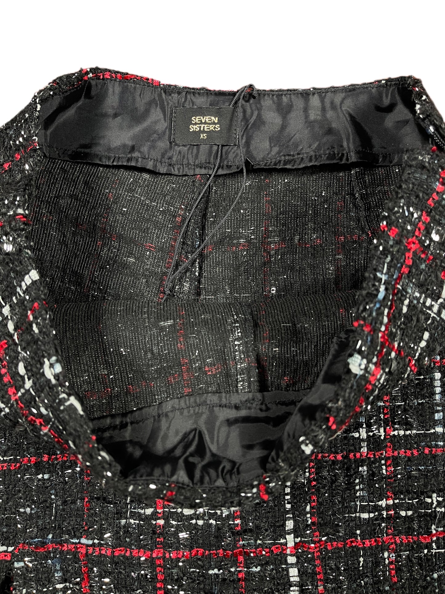 Seven Sisters Skirt Shorts Black Red - XS