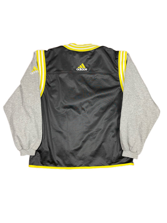 Vintage Adidas 2000s Sport Jacket Vest Gray Black Yellow - M