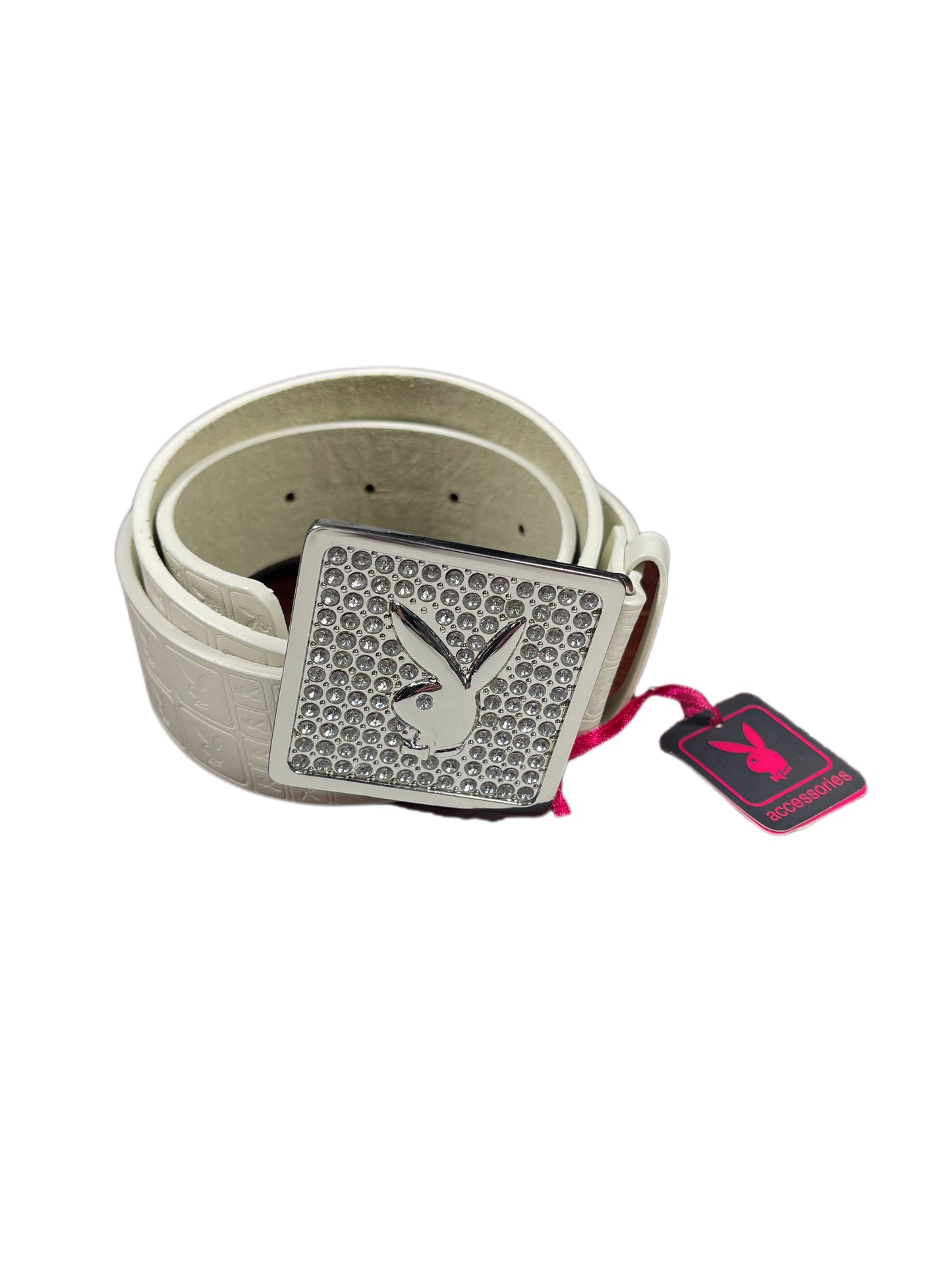 Y2k Playboy Leather Plug Belt White 2004