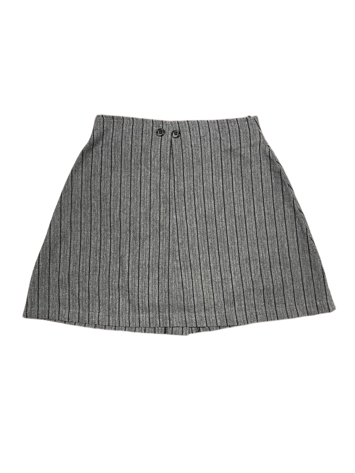 Vintage Etam High Waist Mini Skirt Grey Black - XS