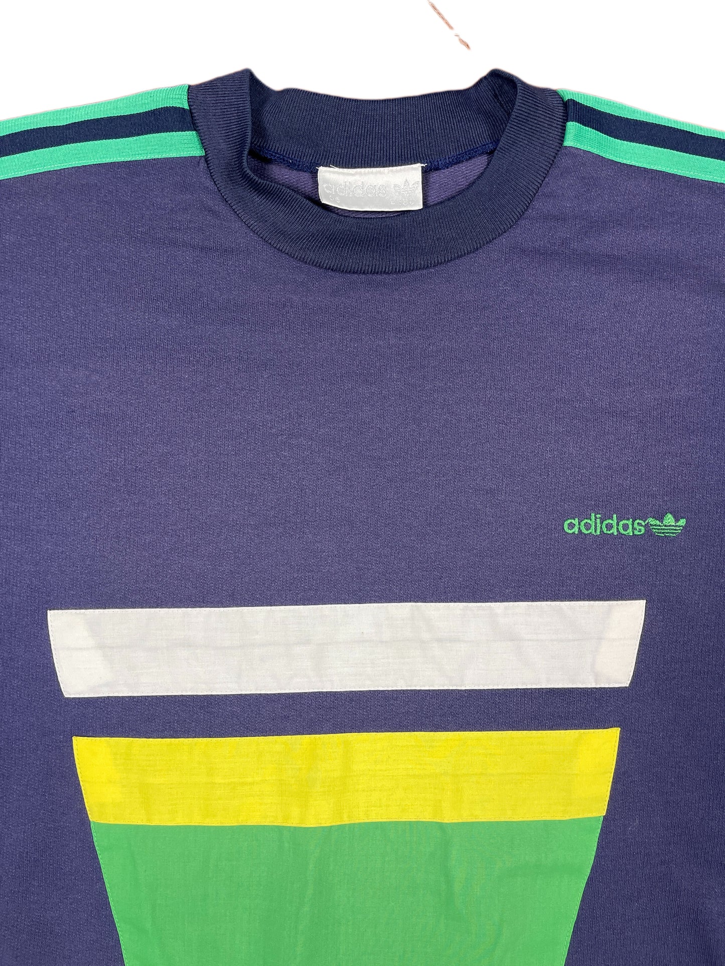 Vintage Adidas 1990s Sweatshirt Navy Green - L