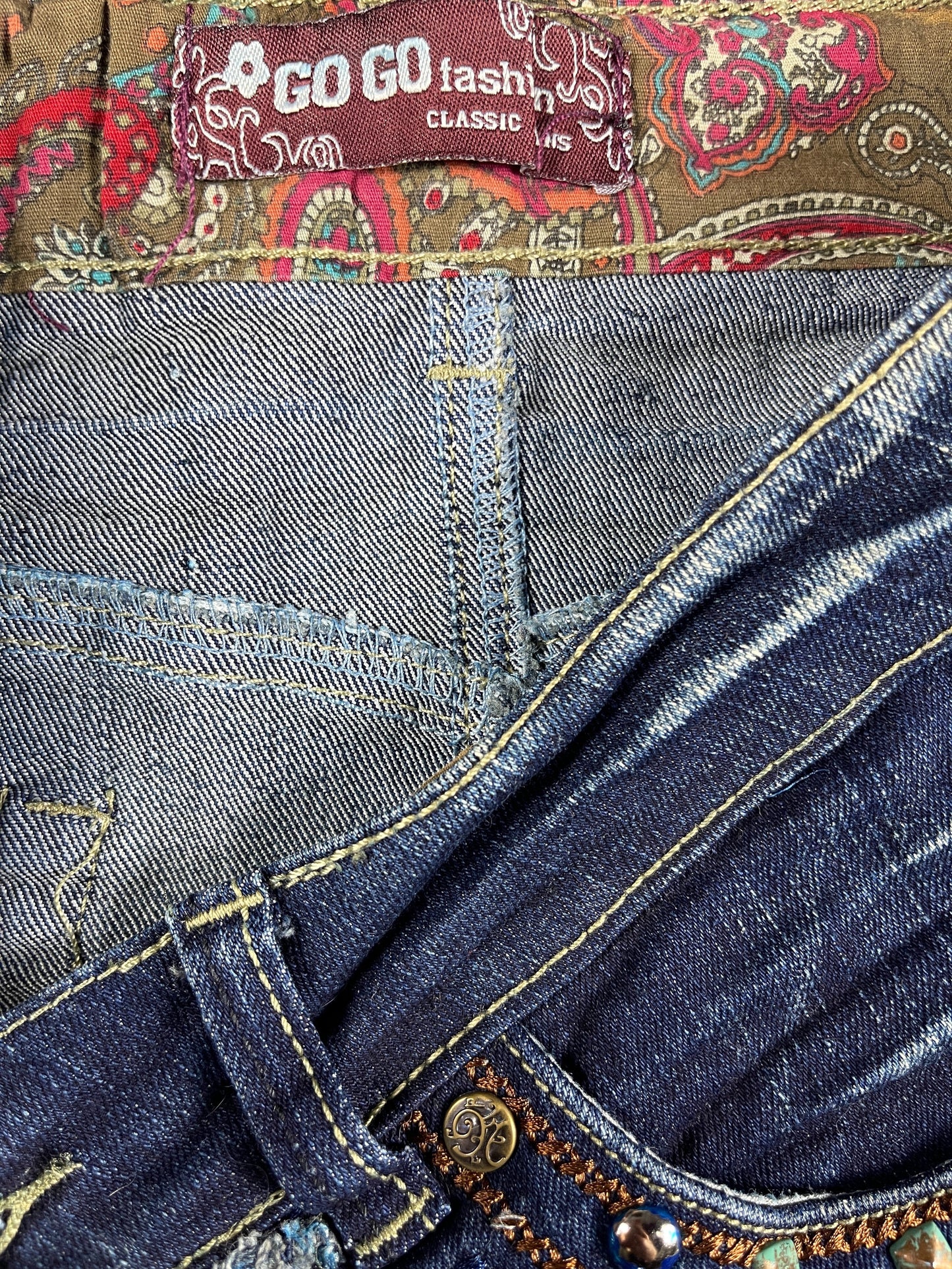 Y2k Go Go Fashion Denim Skirt Blue - M