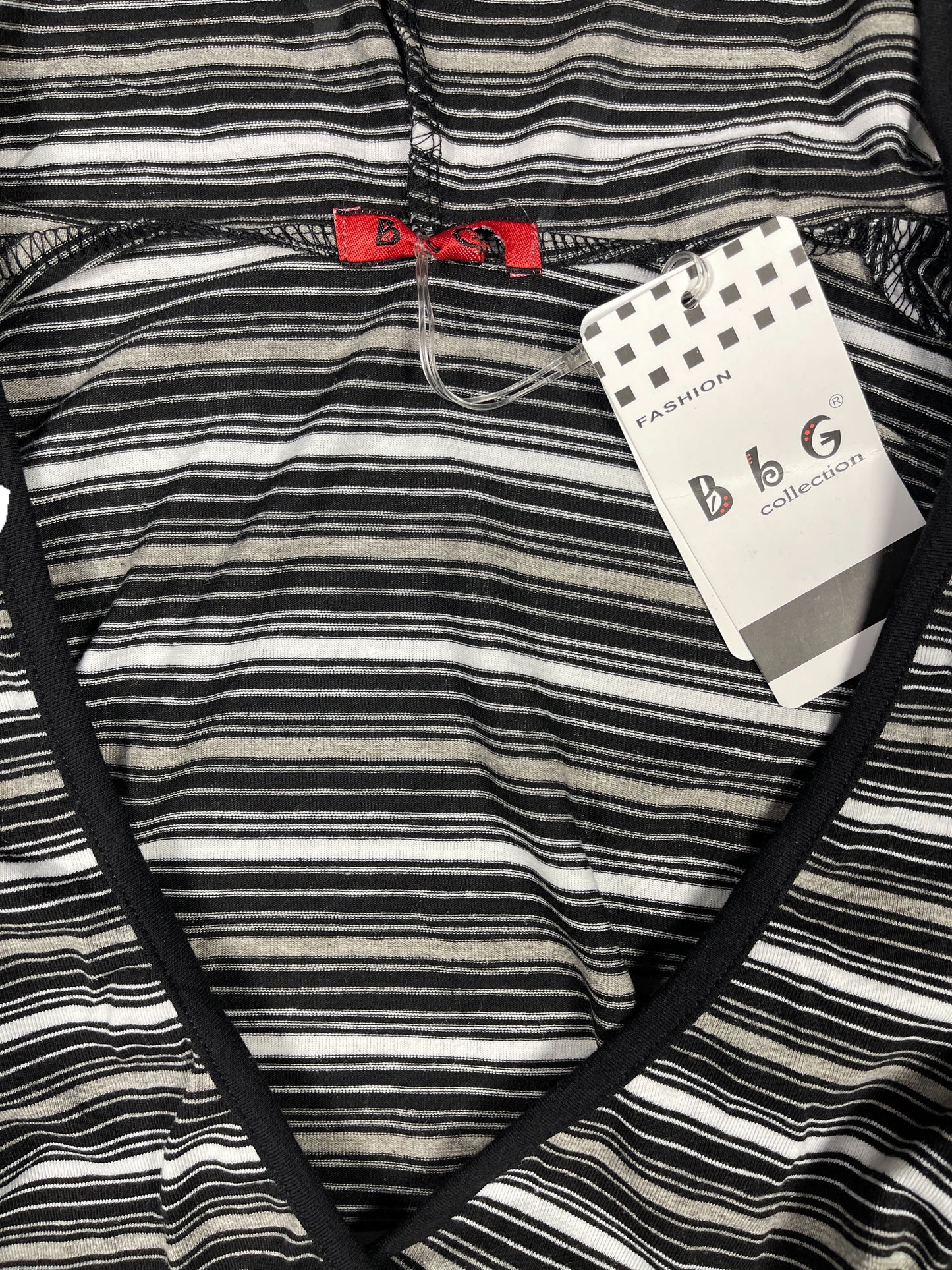 Y2k BbG Long Sleeve Top with Hood Black White - M