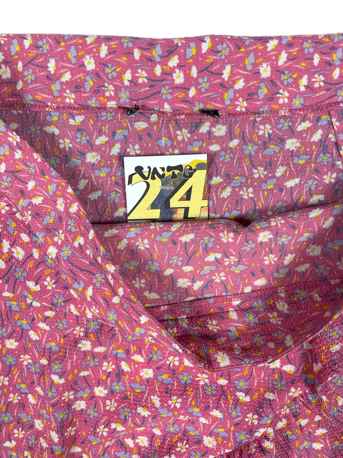 Vintage Skirt Flower Motiv Pink - L