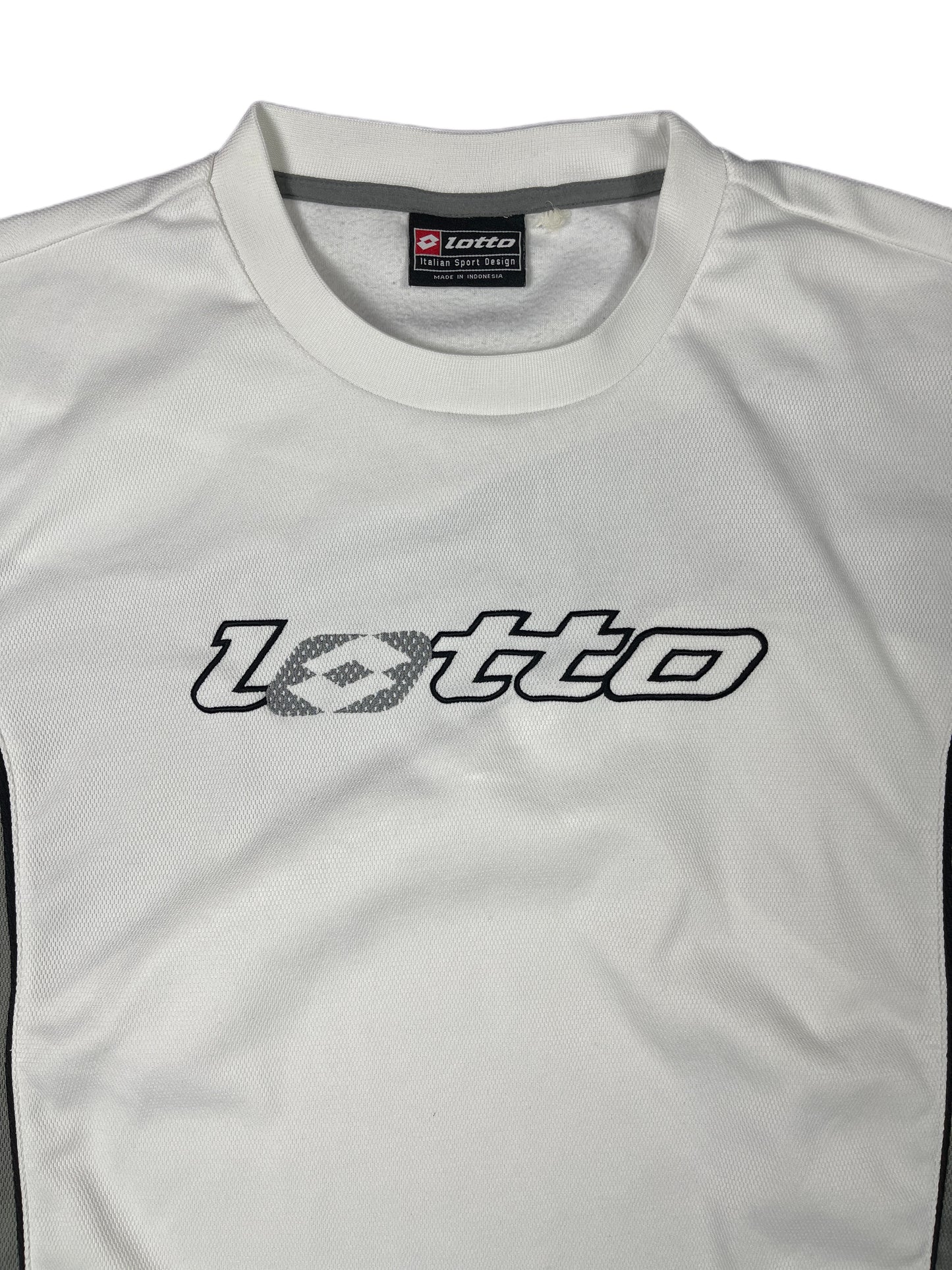 Y2k Lotto Sport Sweatshirt White Gray - XL