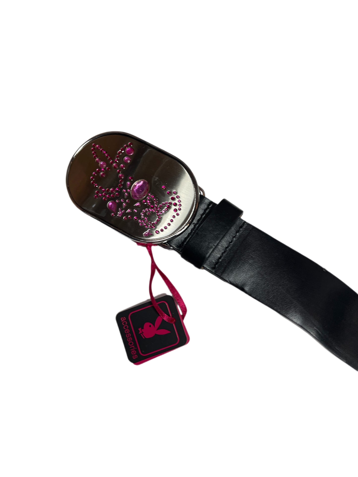 Y2k Playboy Belt Black Pink 2004
