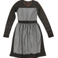 See Through Long Sleeve Dress Black - S