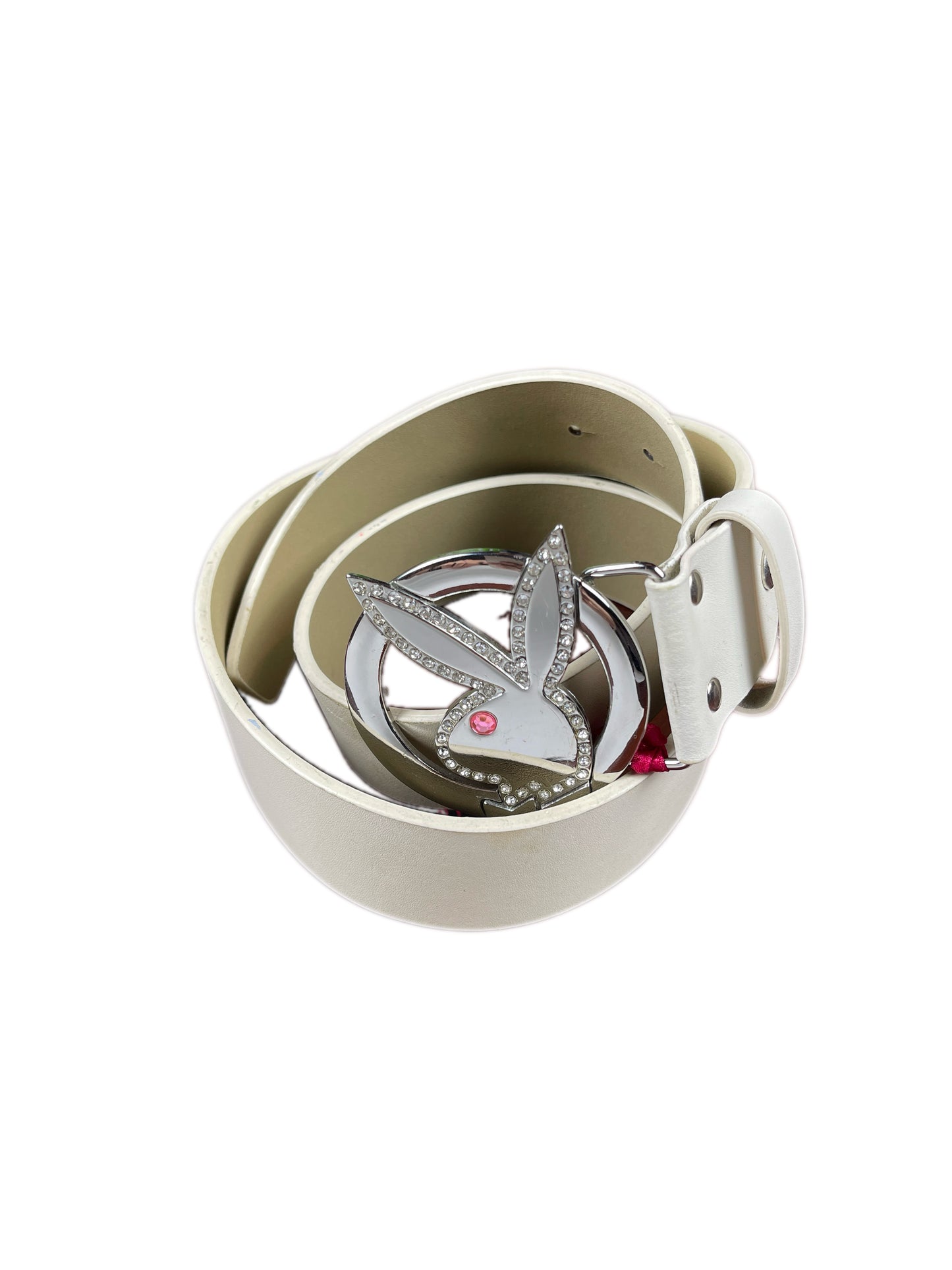 Y2k Playboy Plug Belt Cream