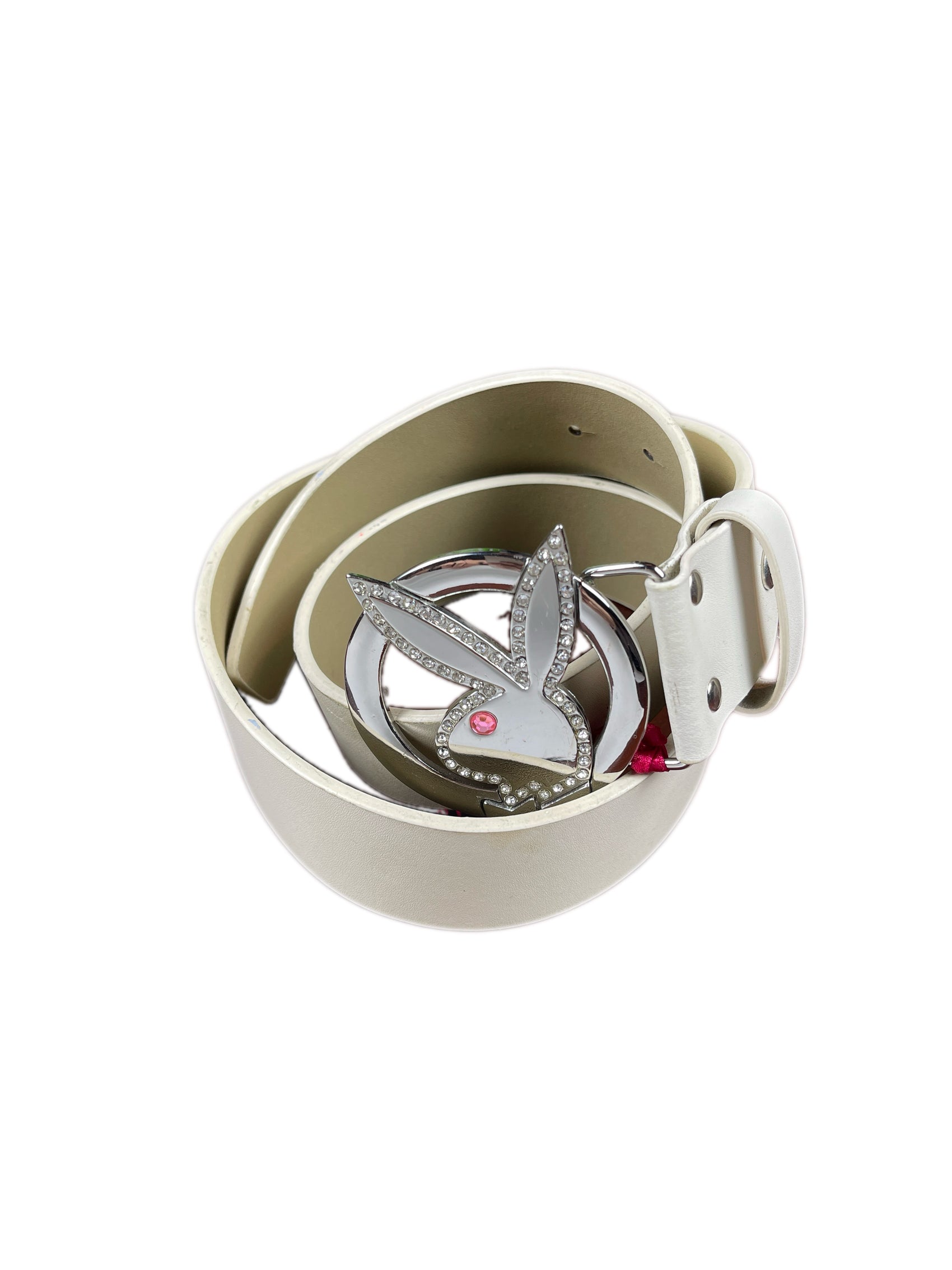 Y2k Playboy Plug Belt Cream