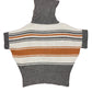 Y2k Short Sleeve Knitted Turtleneck Jumper Beige Orange - L/XL