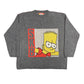 Y2k The Simpsons 2003 Bart Skateboard Chunky Knitted Sweatshirt Gray - XXL