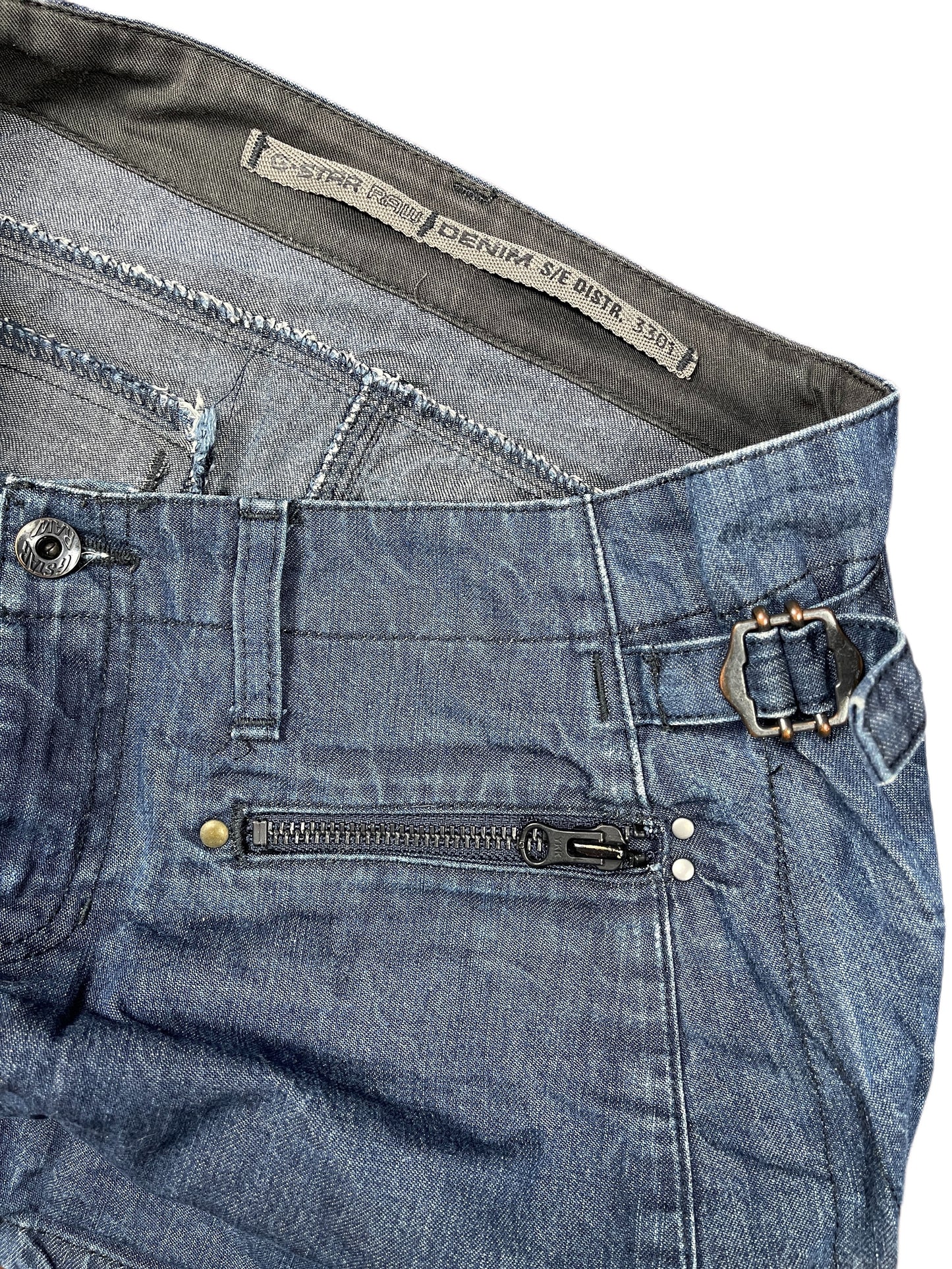Y2k G-Star Raw Mini Low Waist Denim Skirt Blue - S