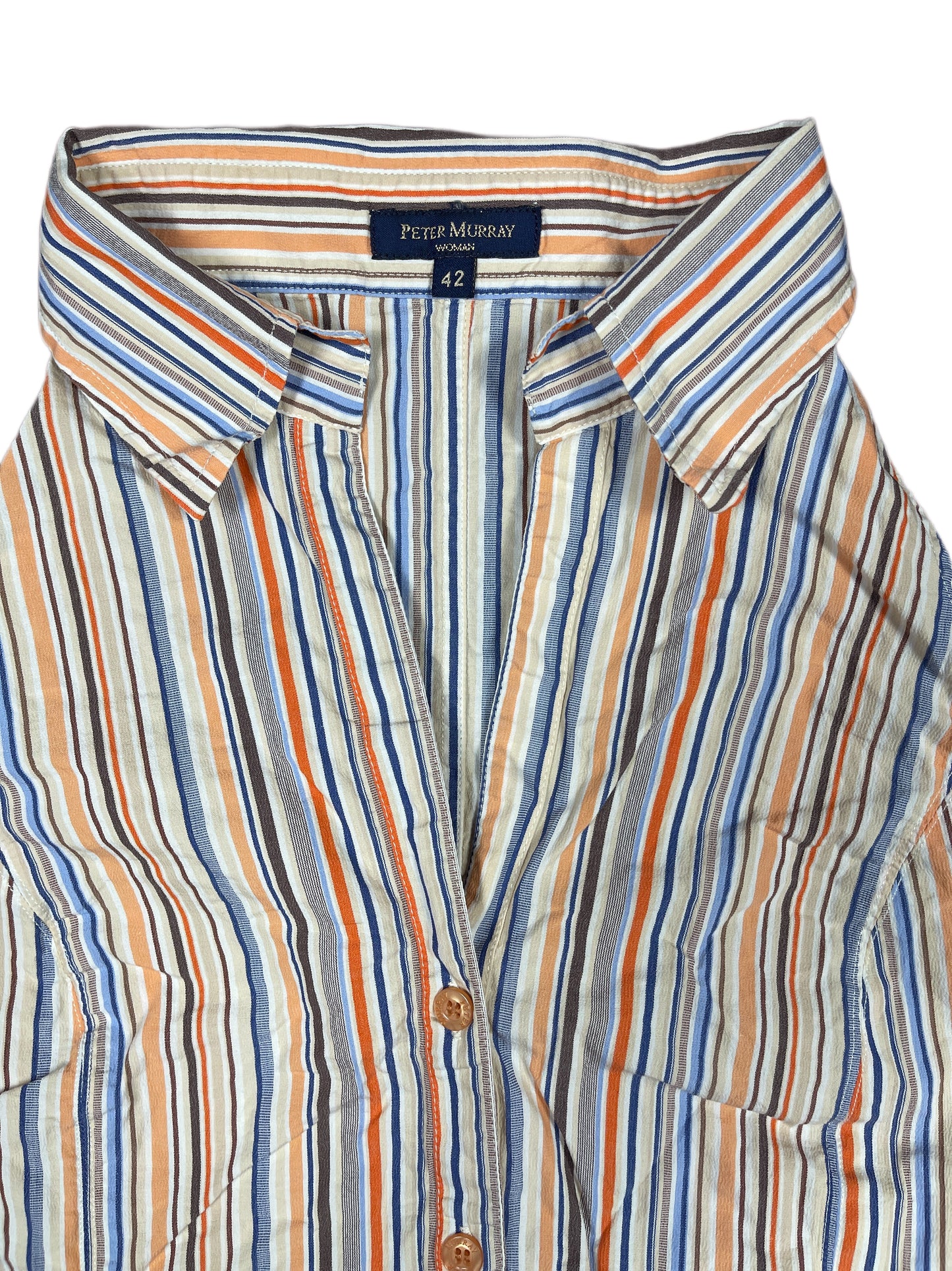 Y2k Peter Murray Sleeveless Polo Top Striped Multicolor - XL