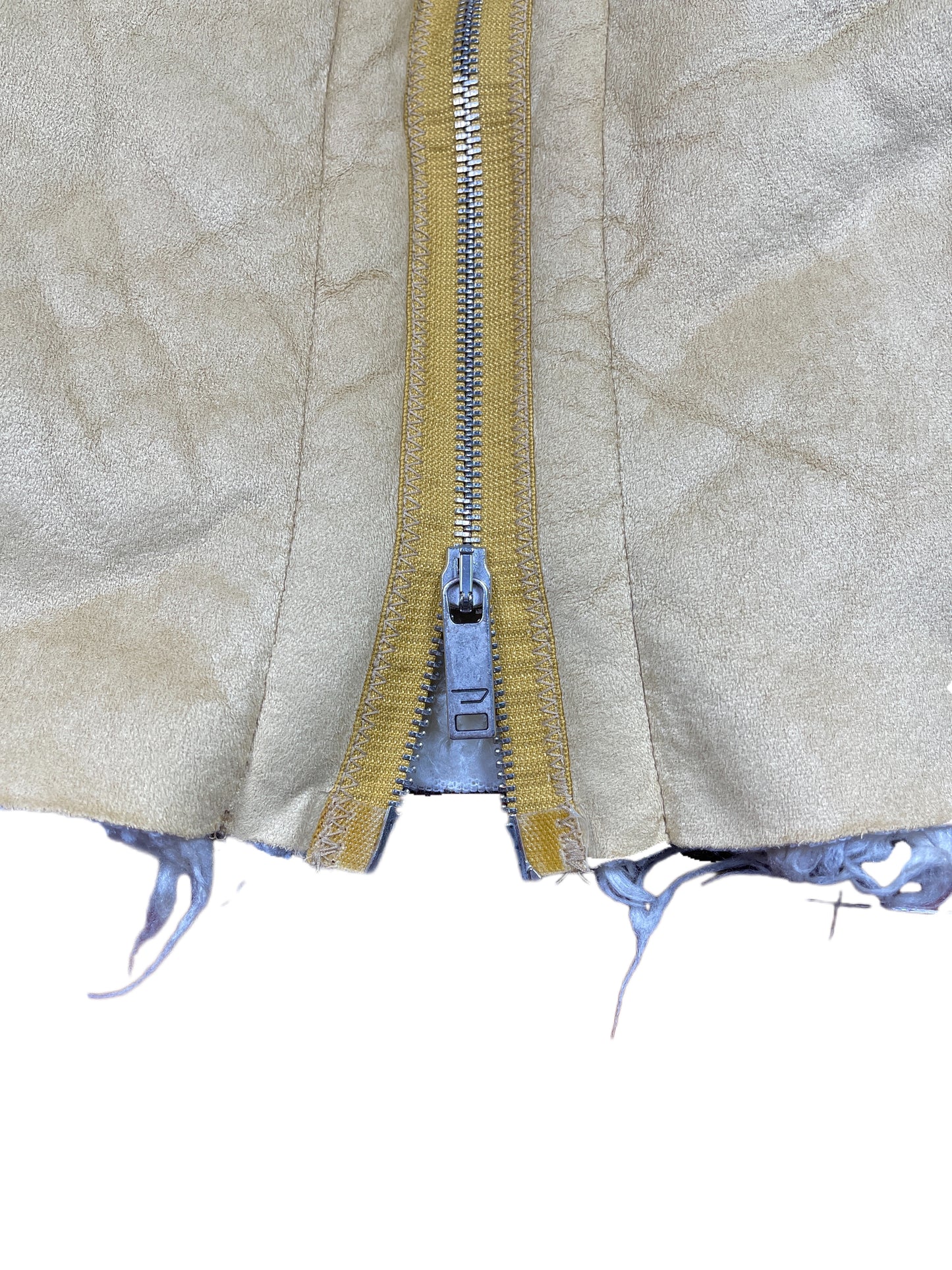 Diesel Fluffy Fake Leather Jacket Beige - XL