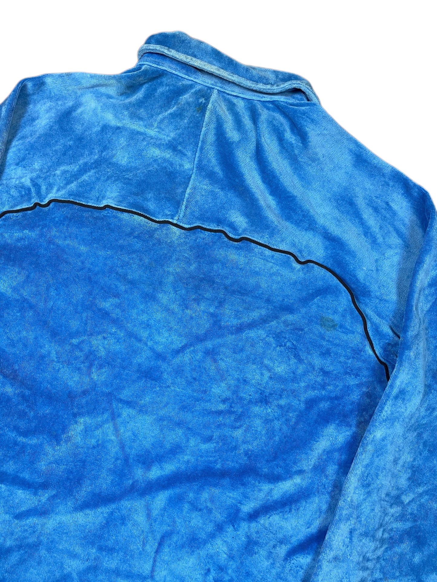 Vintage Fila Flannel Fleece Zipper Sweatshirt Blue - S