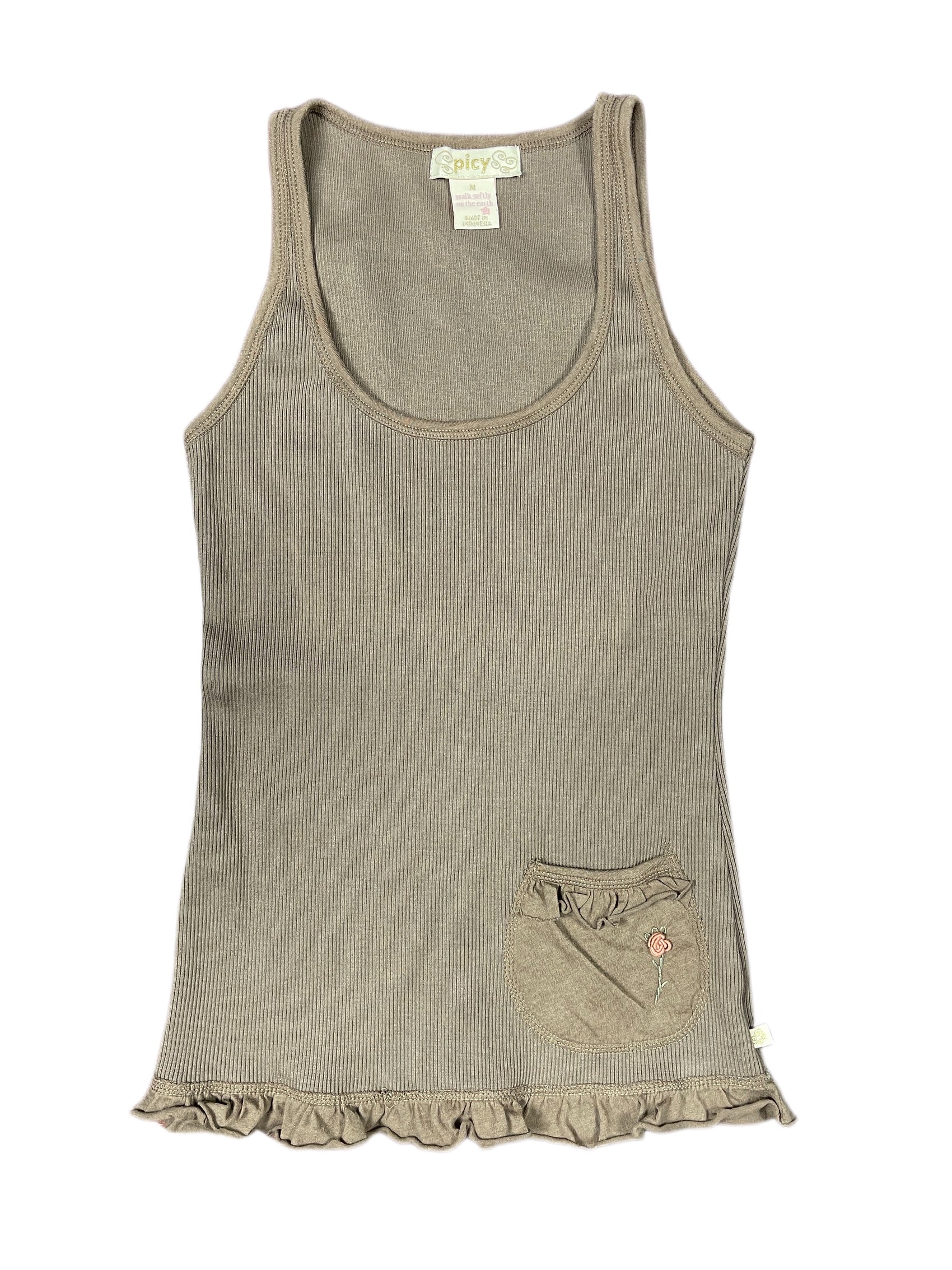 Y2k Spicy Sleeveless Top Brown - M