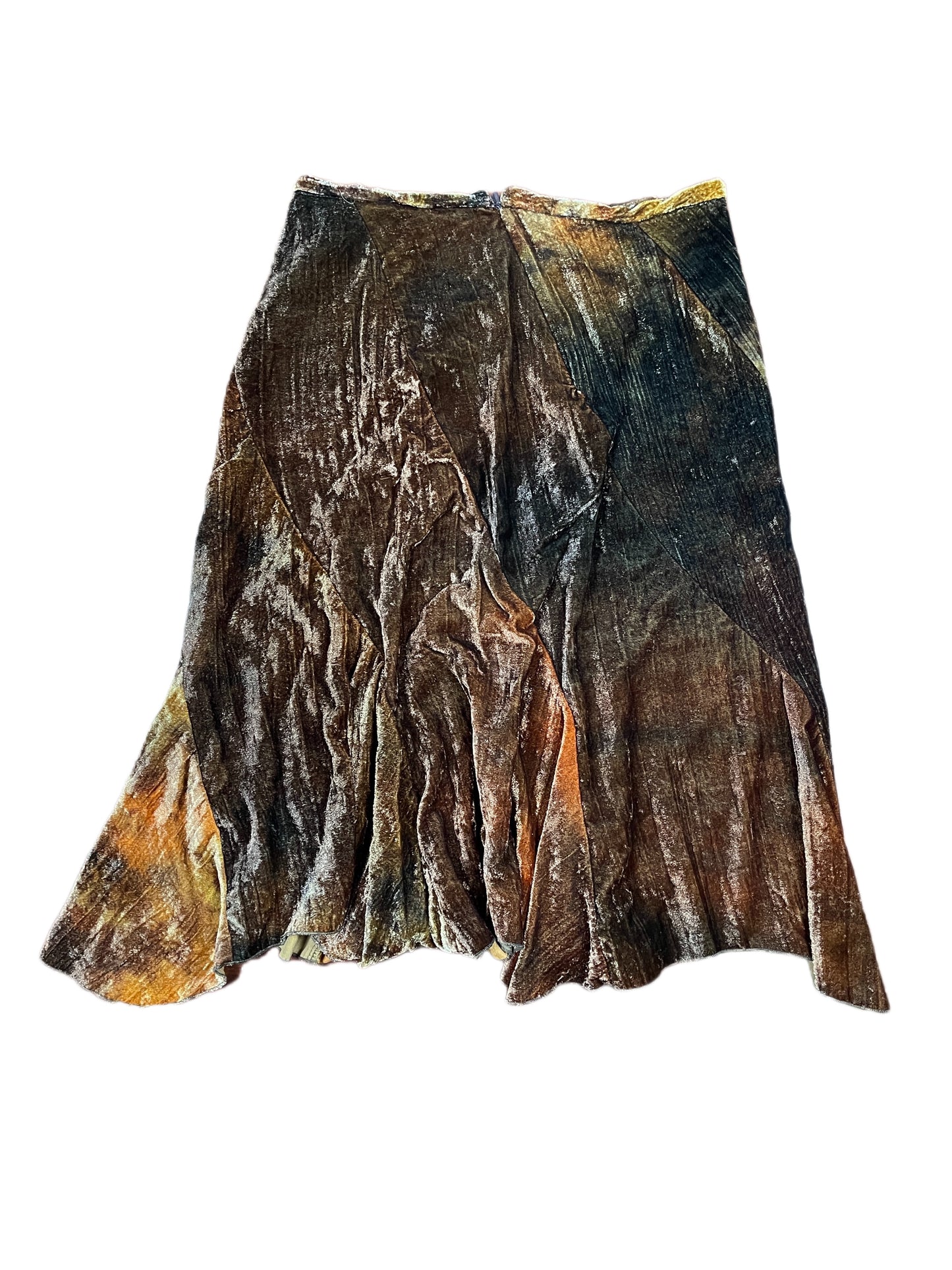 Y2k Easy Wear Velvet Skirt Brown - M