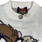 Vintage Looney Tunes 2001 Tasmanian Devil Warner Bros Chunky Knitted Sweatshirt White Black - L