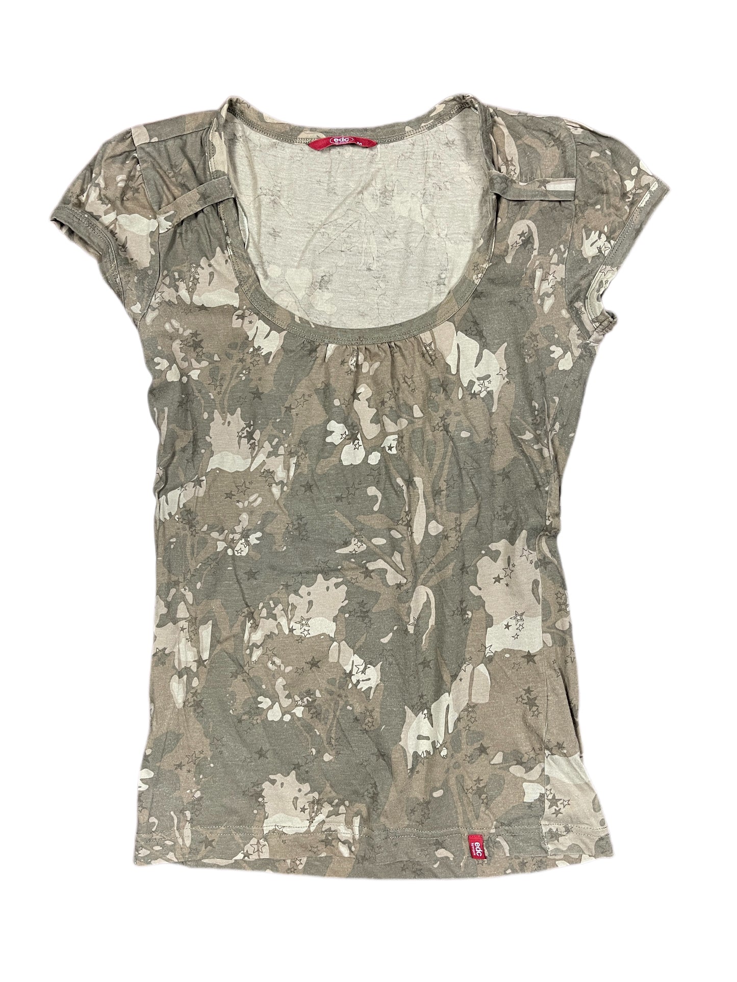 Y2k Esprit Short Sleeve Top Brown - M