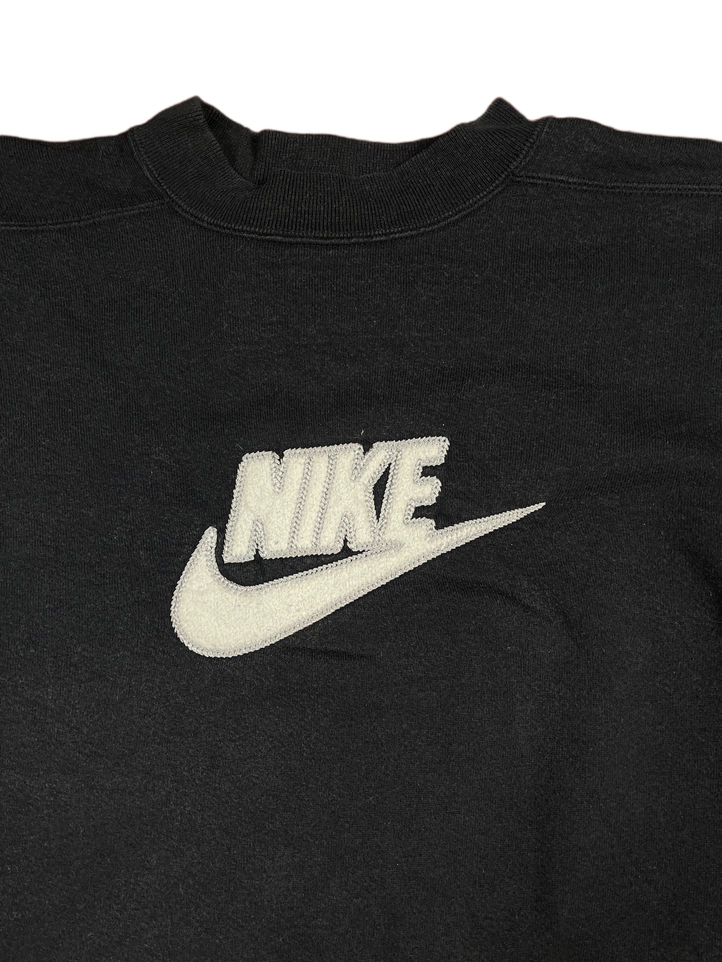 Vintage Nike 1990s Sweatshirt Spell Out Black - XL