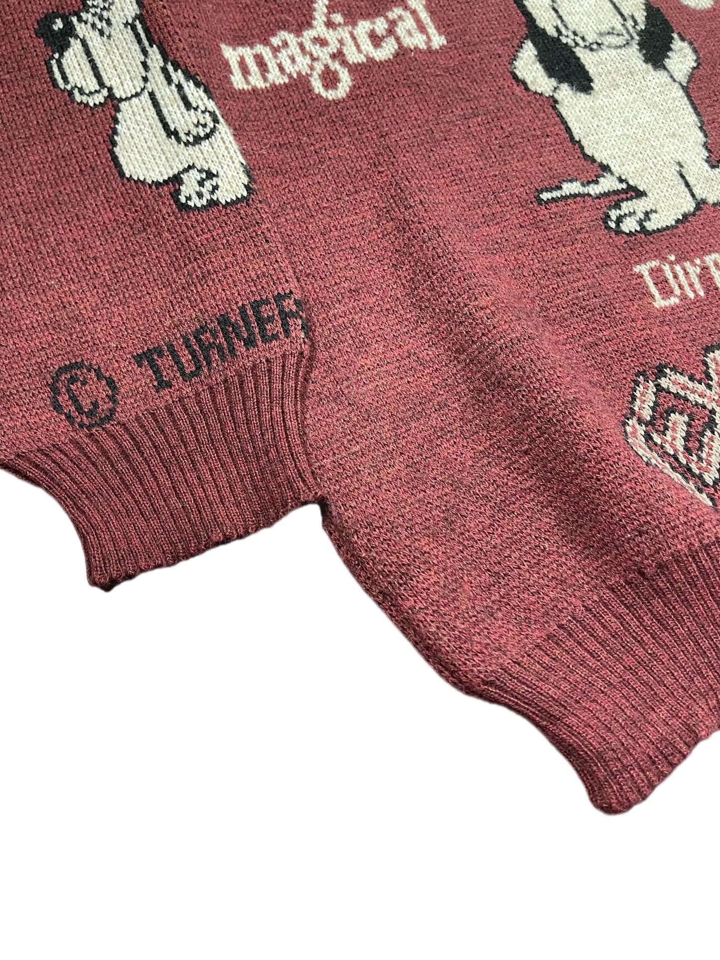 Vintage Droopy Studio Aventures Chunky Knitted Sweatshirt Red - XL