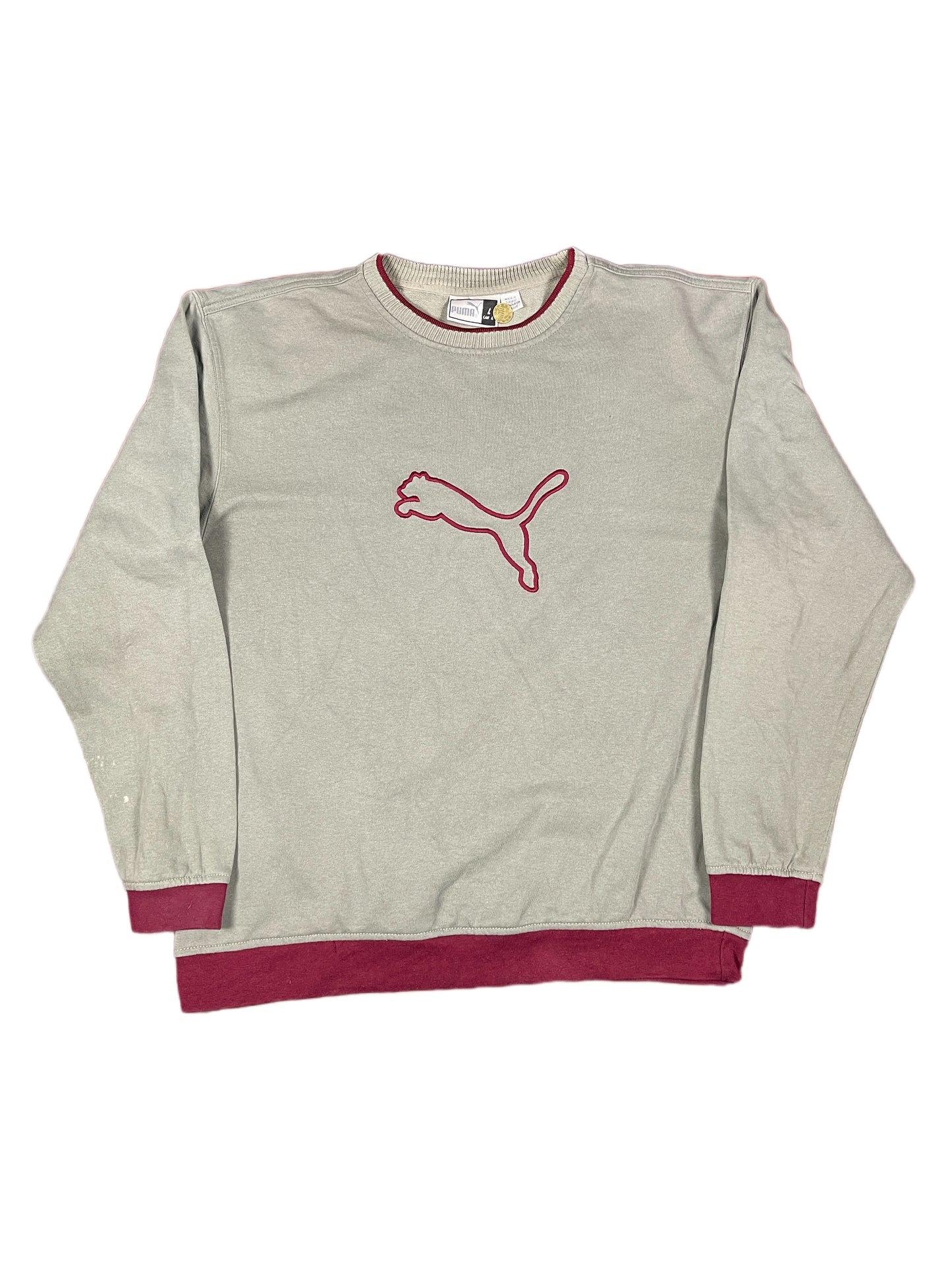 Vintage Puma 2000s Sweatshirt Gray Red - L