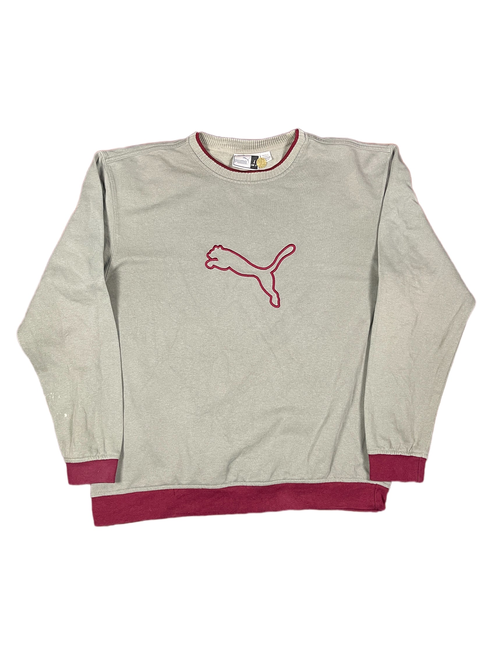 Vintage Puma 2000s Sweatshirt Gray Red - L