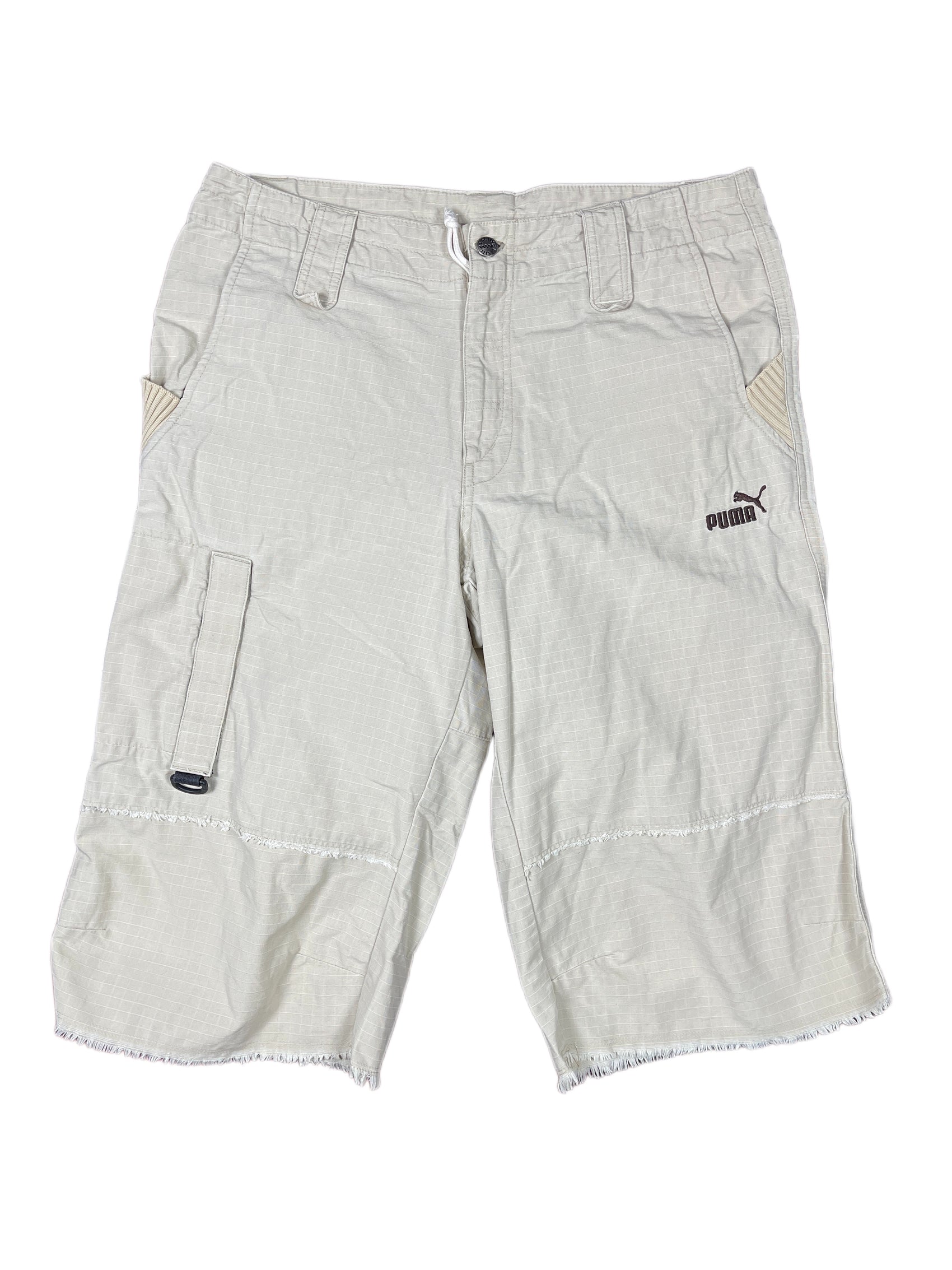 Y2k 2000s Puma Cargo Capri Pants Beige - M