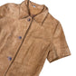 Y2k 2008 Leather Short Sleeve Dress Brown - L