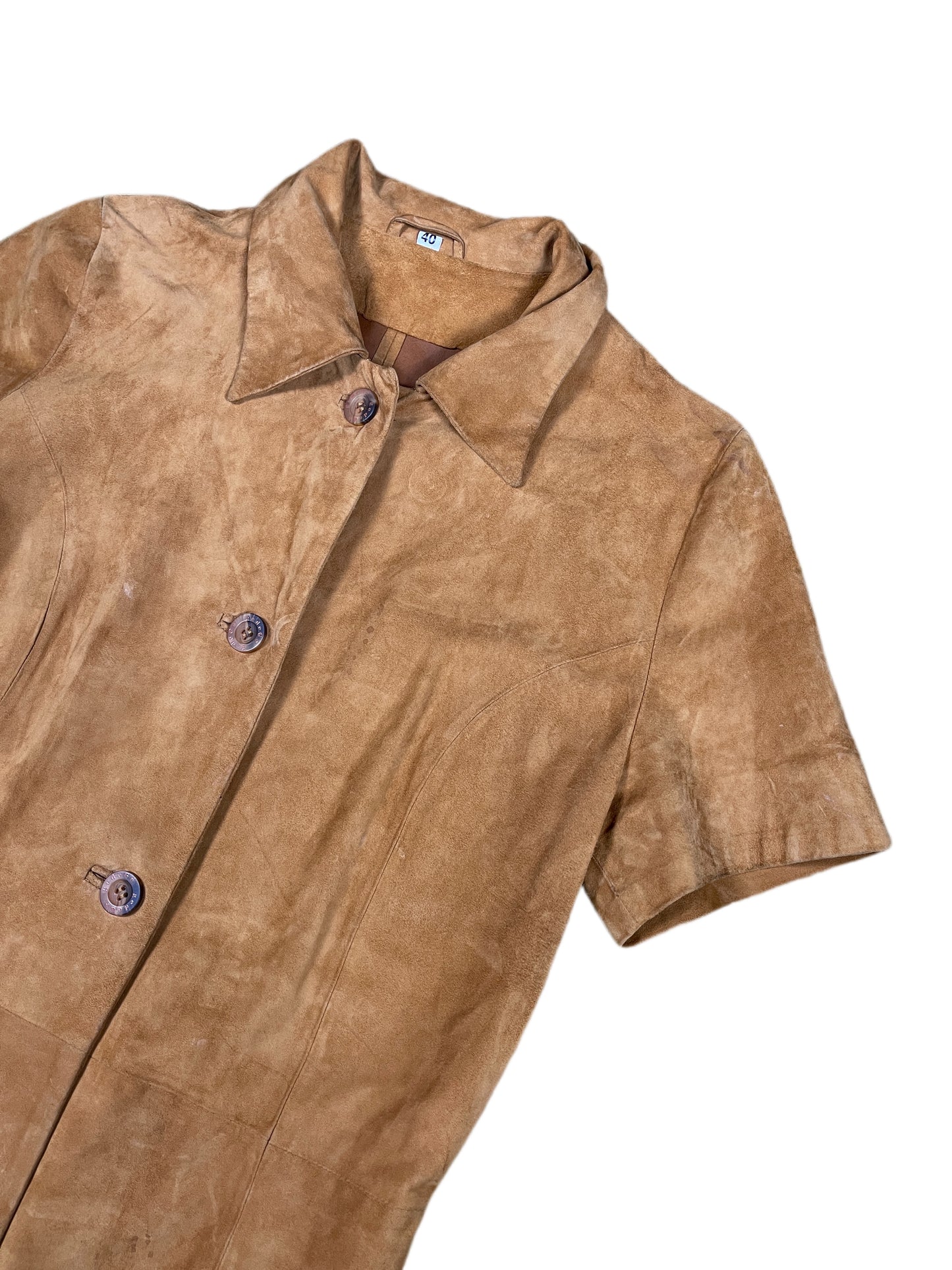 Y2k 2008 Leather Short Sleeve Dress Brown - L