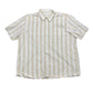 Vintage Febel Short Sleeve Shirt Striped Beige White - XXL