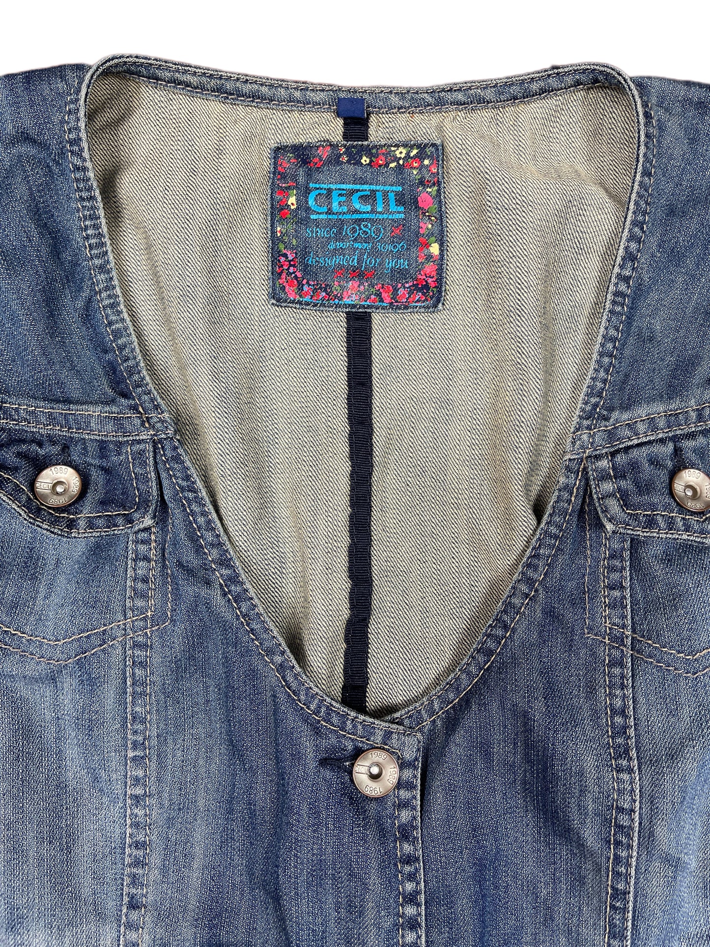 Y2k Cecil Denim Vest Blue - M