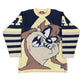 Vintage Tasmanian Devil TAZ 1997 Looney Tunes Chunky Knitted Sweatshirt Yellow Black - L