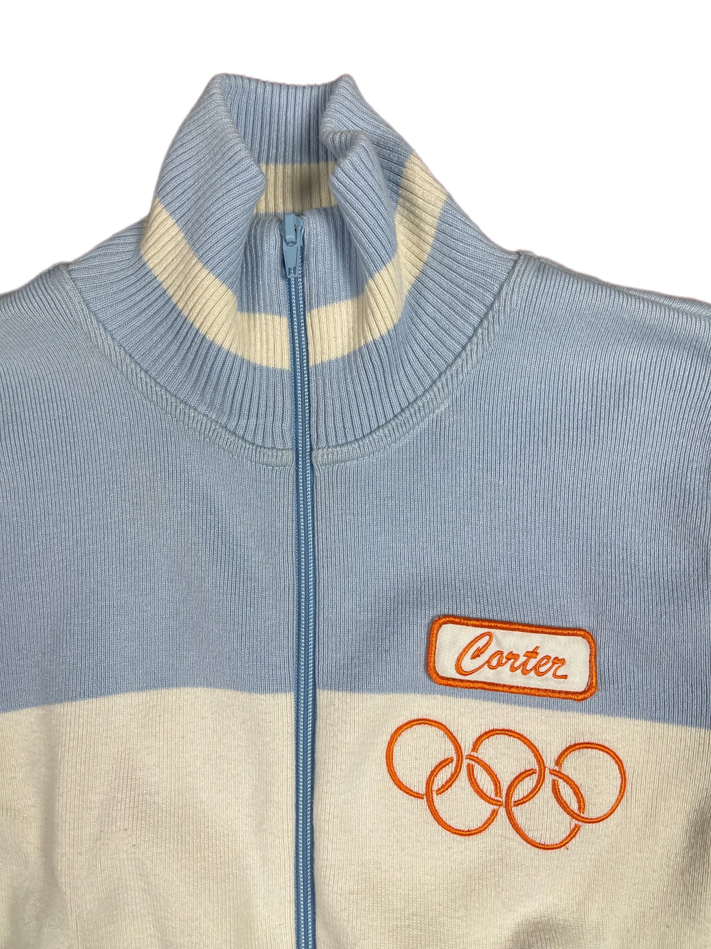 Y2k Franklin Marshall Zipper Sweatshirt Blue White - S