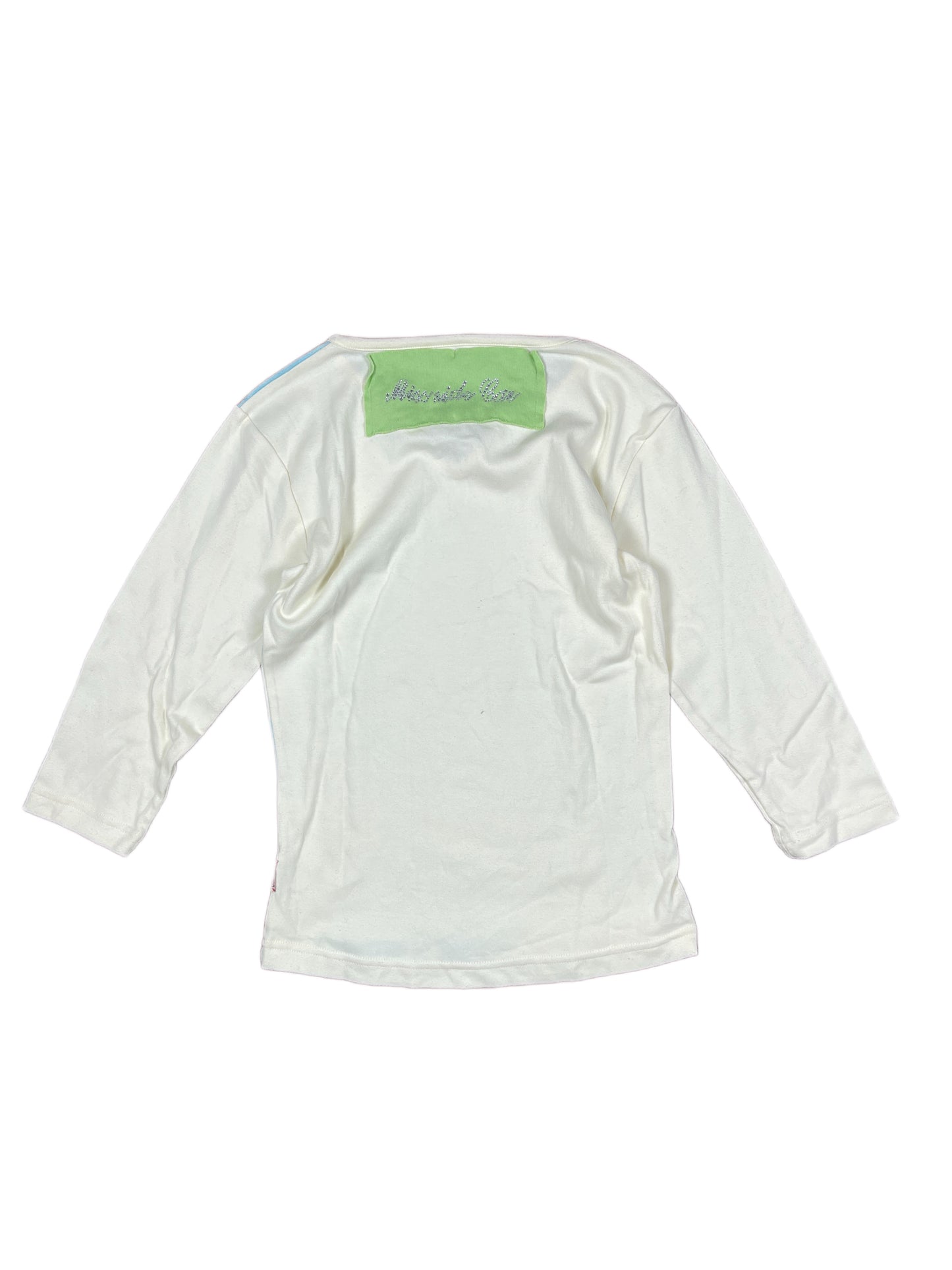 Y2k Miss Side Car Long Sleeve Top Girl Drawing White - M